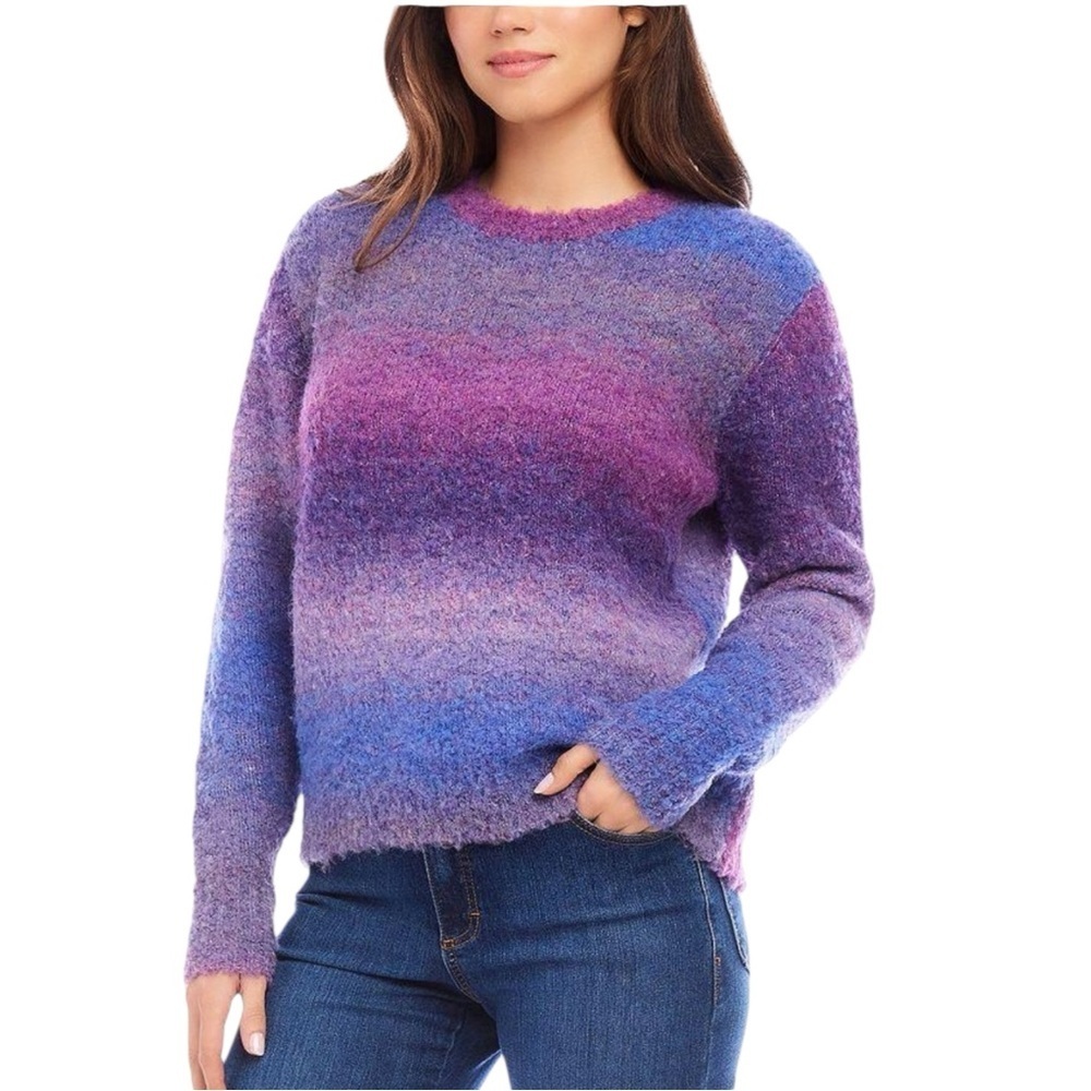 🌻NEW w/tags Elan Blue Space Colorful Ombre Sweater Size Medium